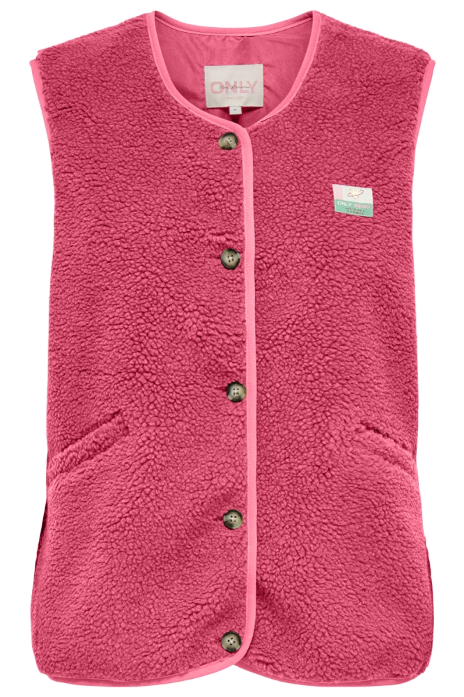 ONLBABY LIFE TEDDY VEST PNT CS 15335416 PINK LEMONADE/VINTAGE BATCH